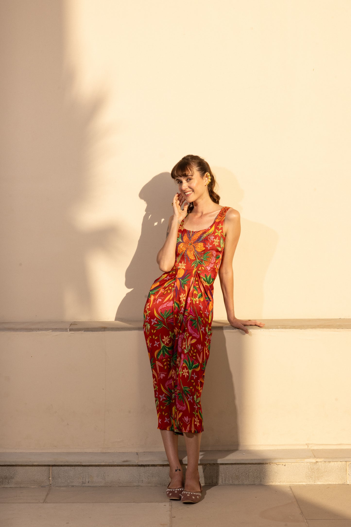 Electra Red Dhoti Skirt