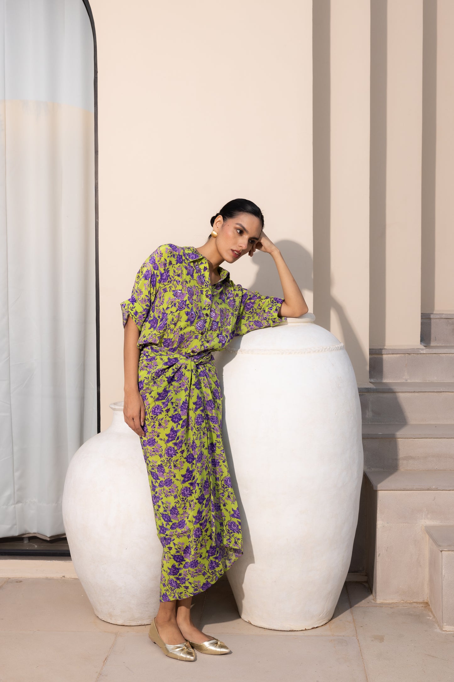 Sage Lavendra Embroidered Set