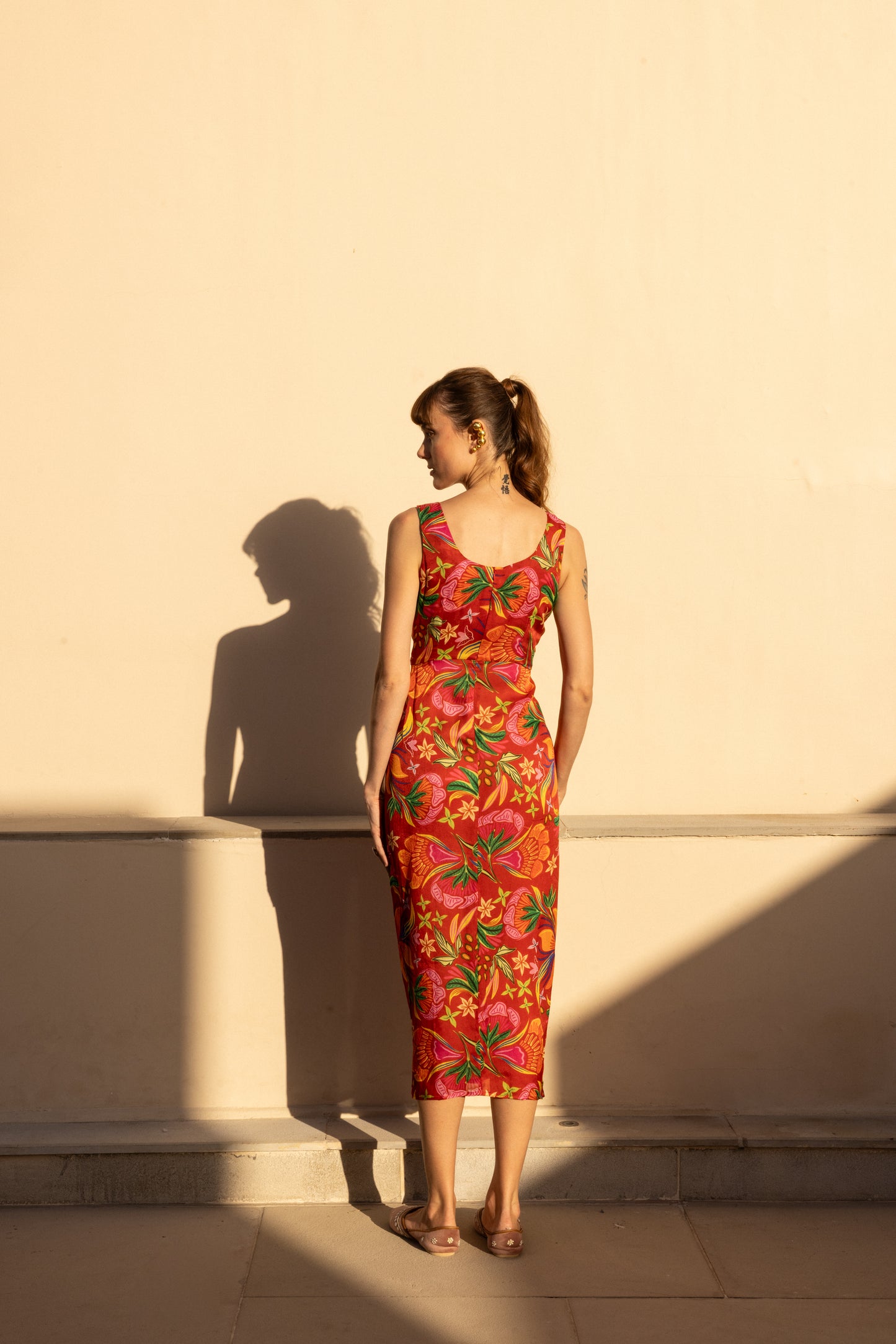 Electra Red Dhoti Skirt