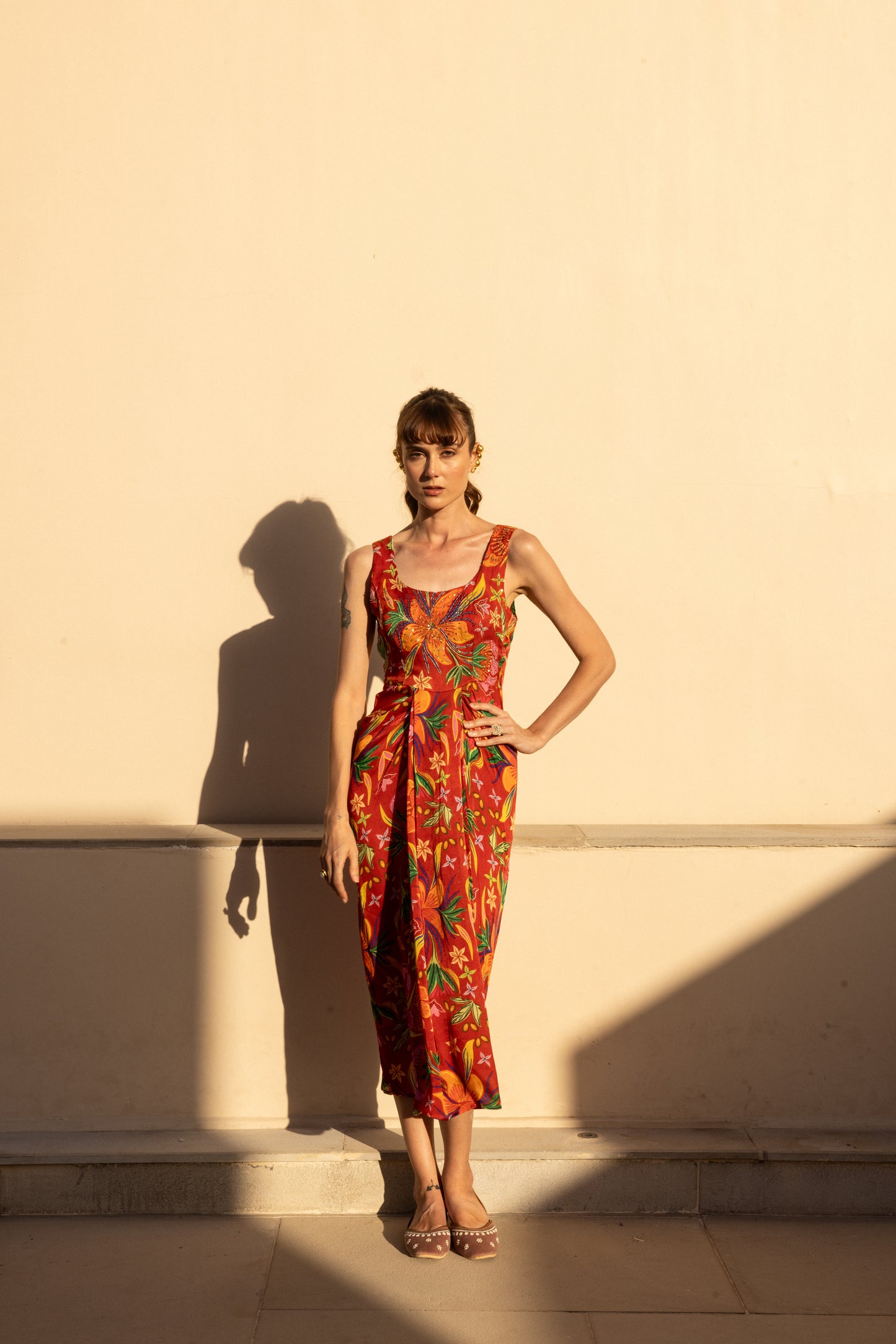 Electra Red Dhoti Skirt