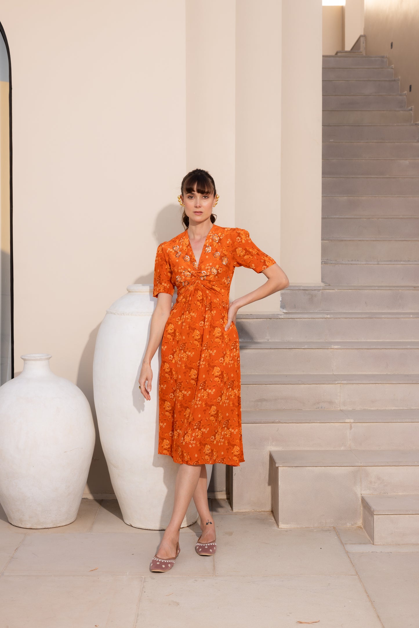 Saffron Embroiderd Dress