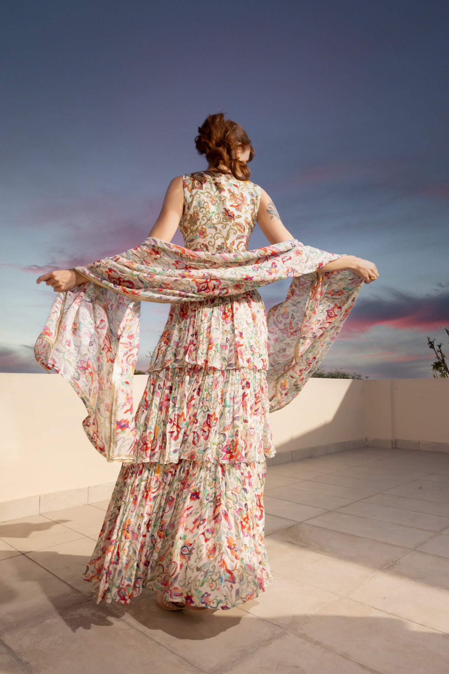 Ivy Off-White Embroidered Set with Dupatta