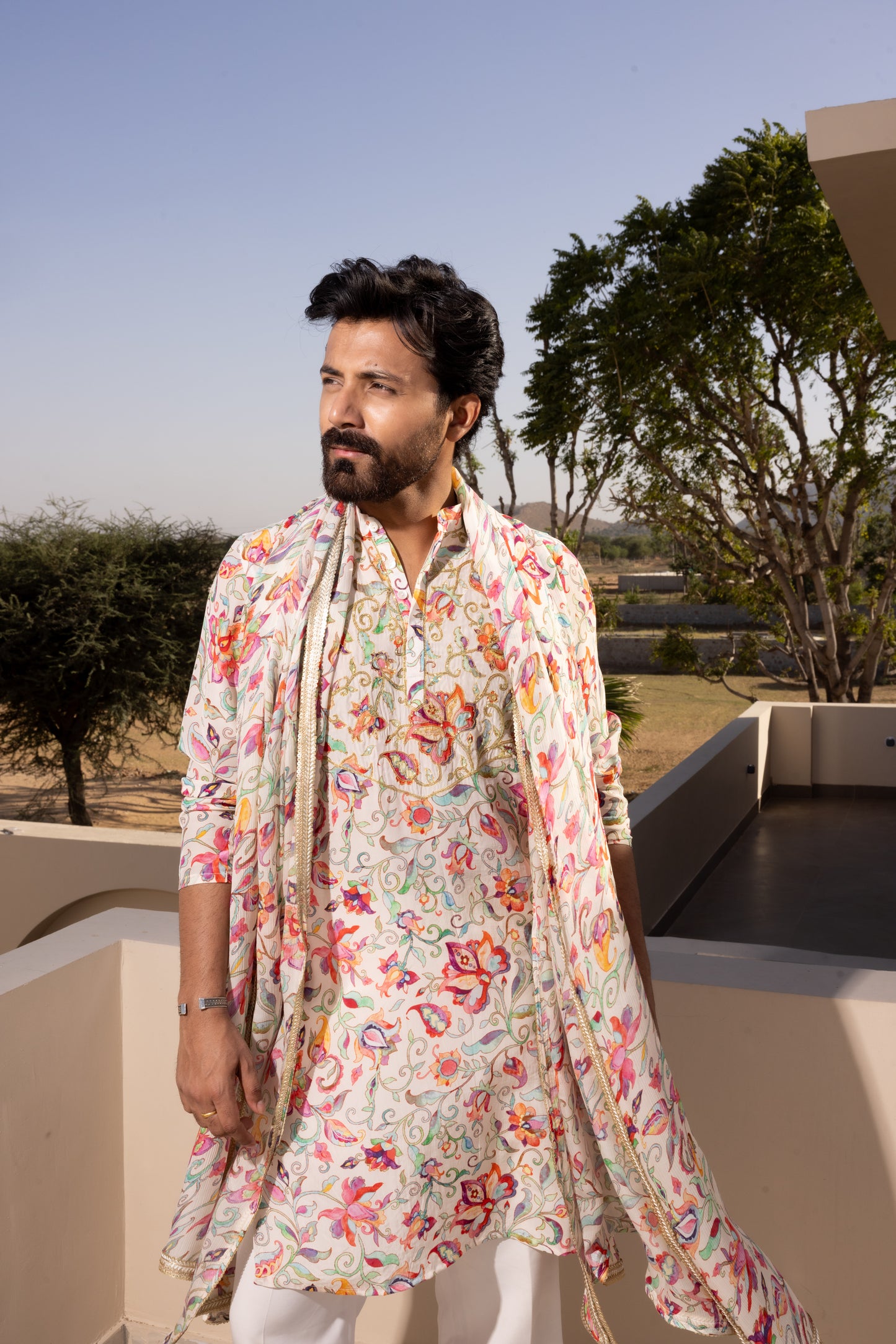 Ivy Off-White Hand Embroidered Kurta