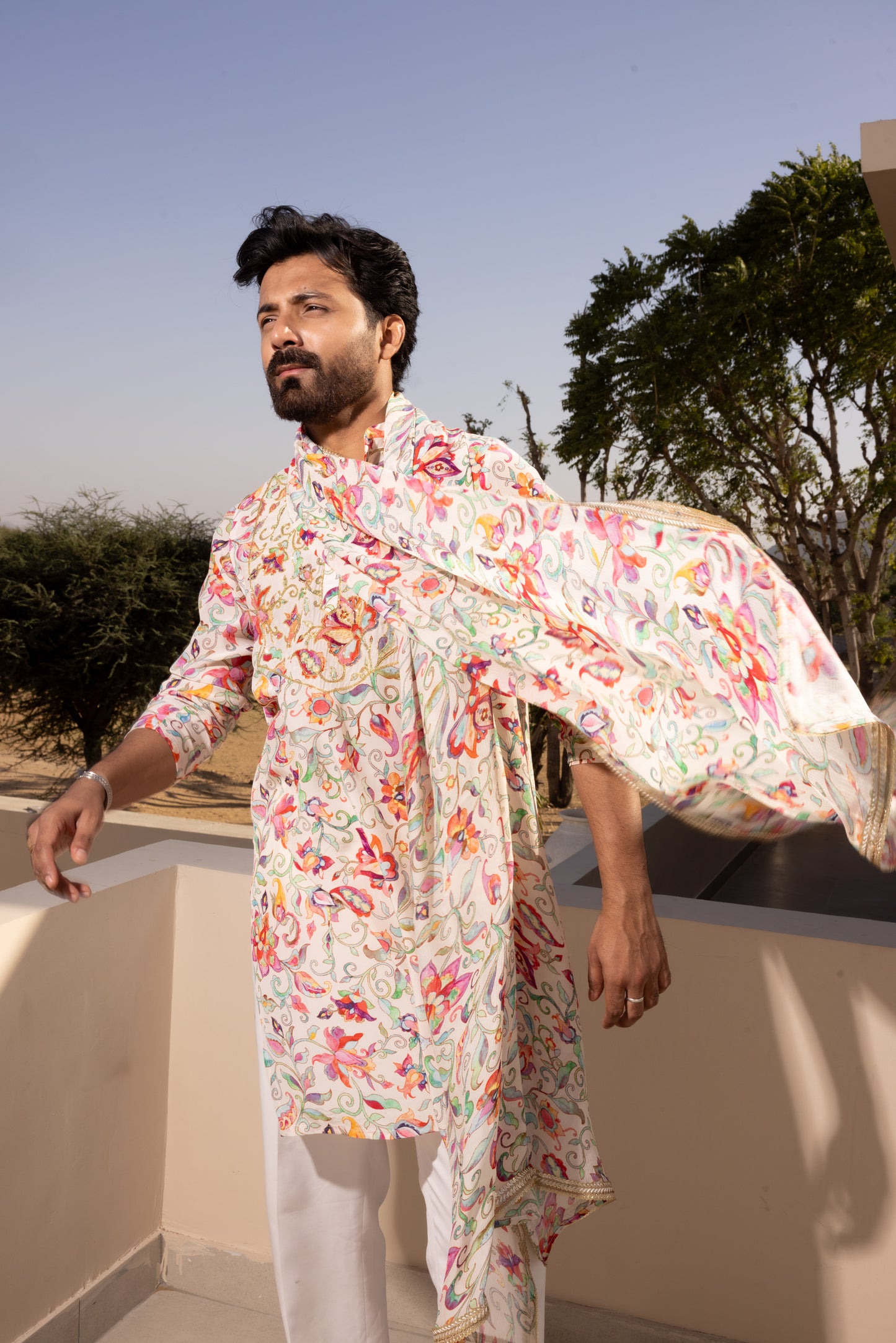 Ivy Off-White Hand Embroidered Kurta