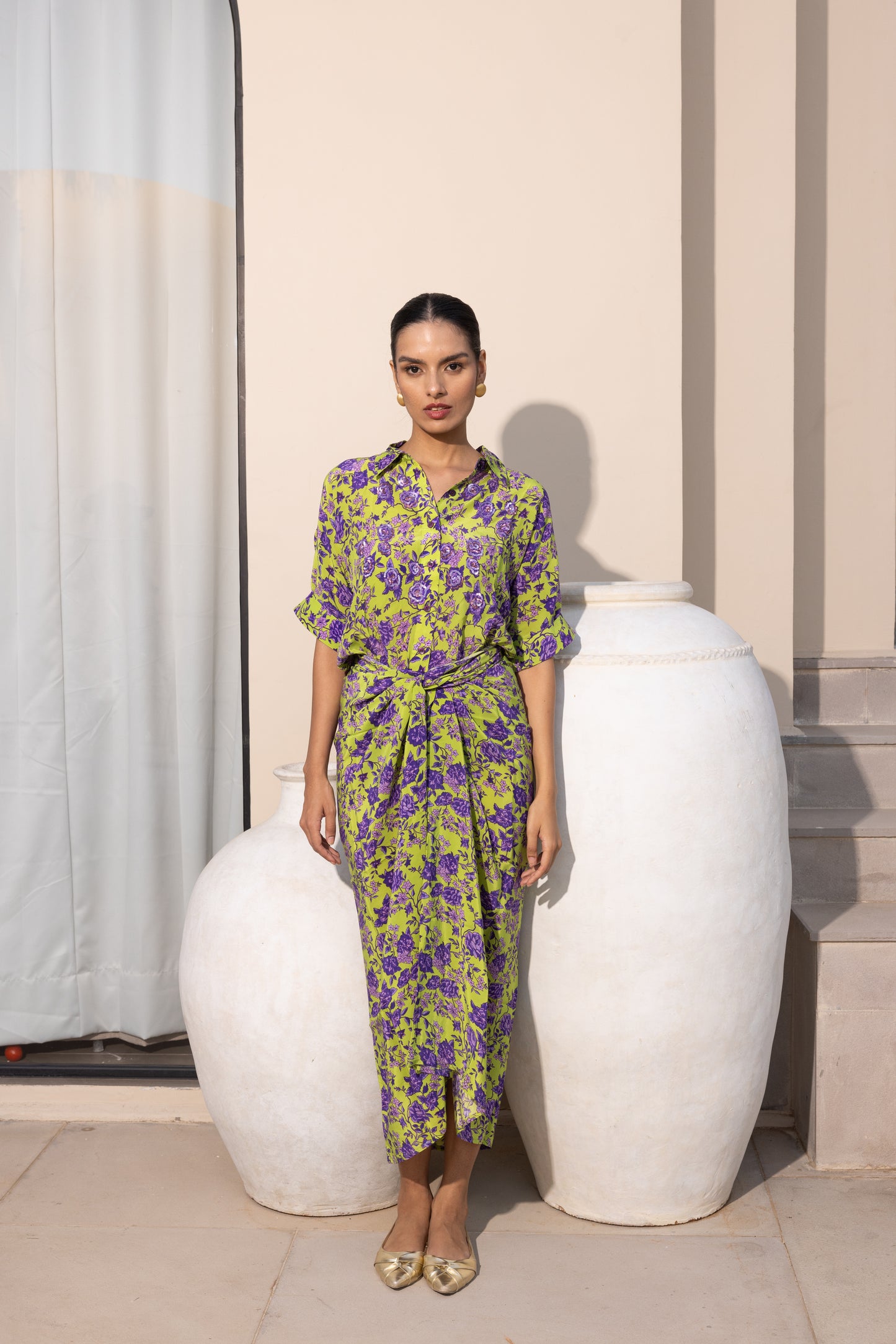 Sage Lavendra Embroidered Set