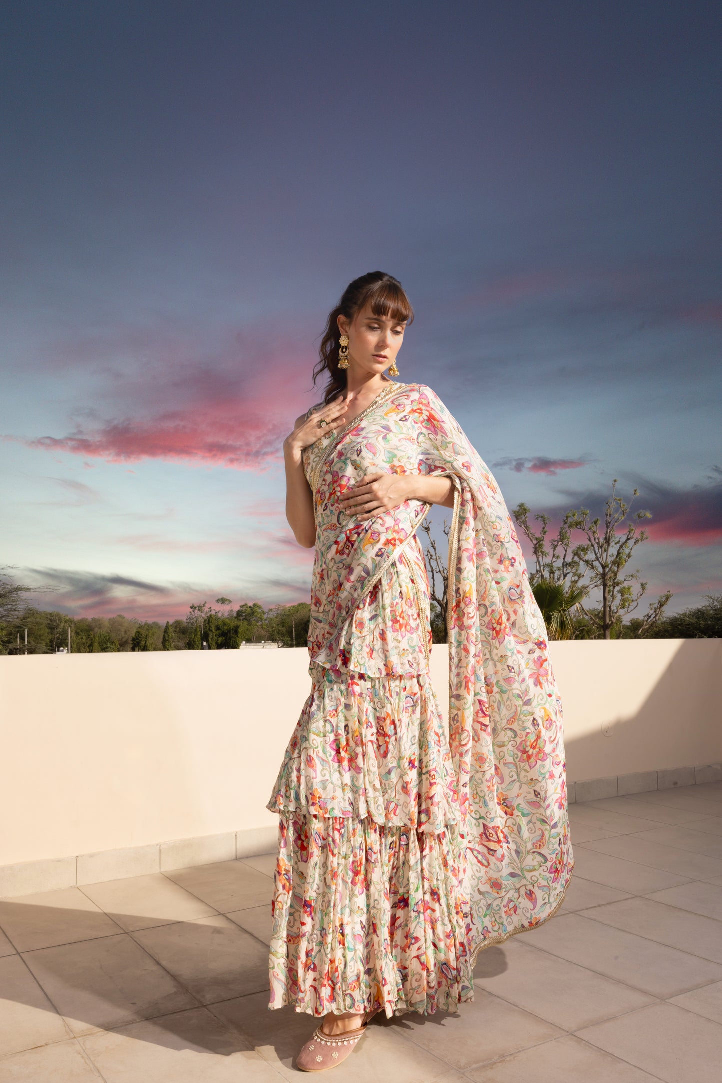 Ivy Off-White Embroidered Set with Dupatta