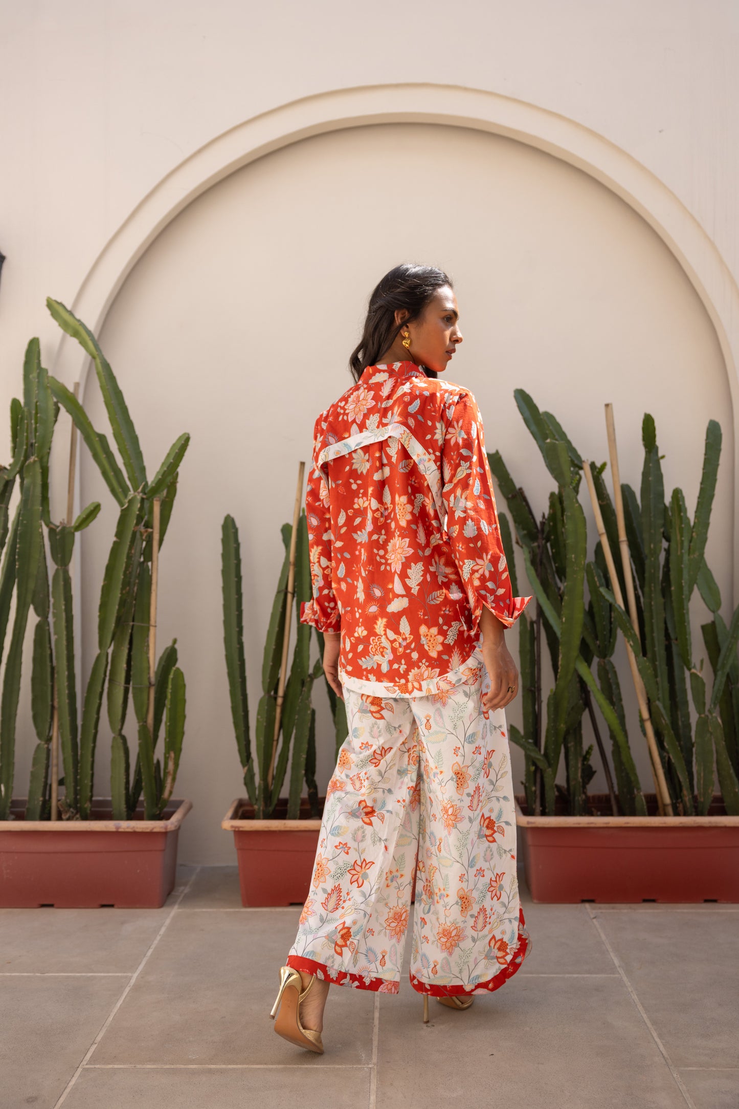 White Stitched Garden Pant
