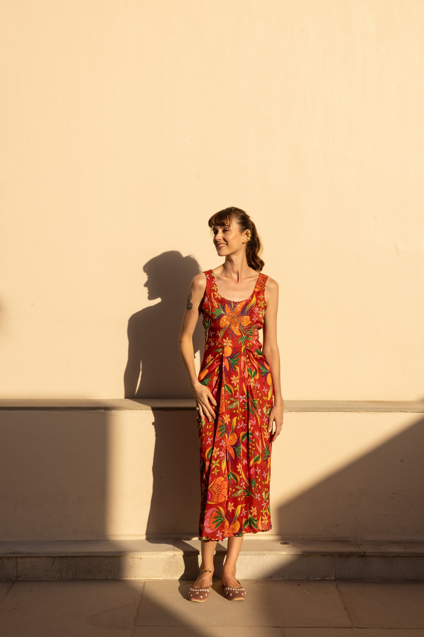 Electra Red Dhoti Skirt