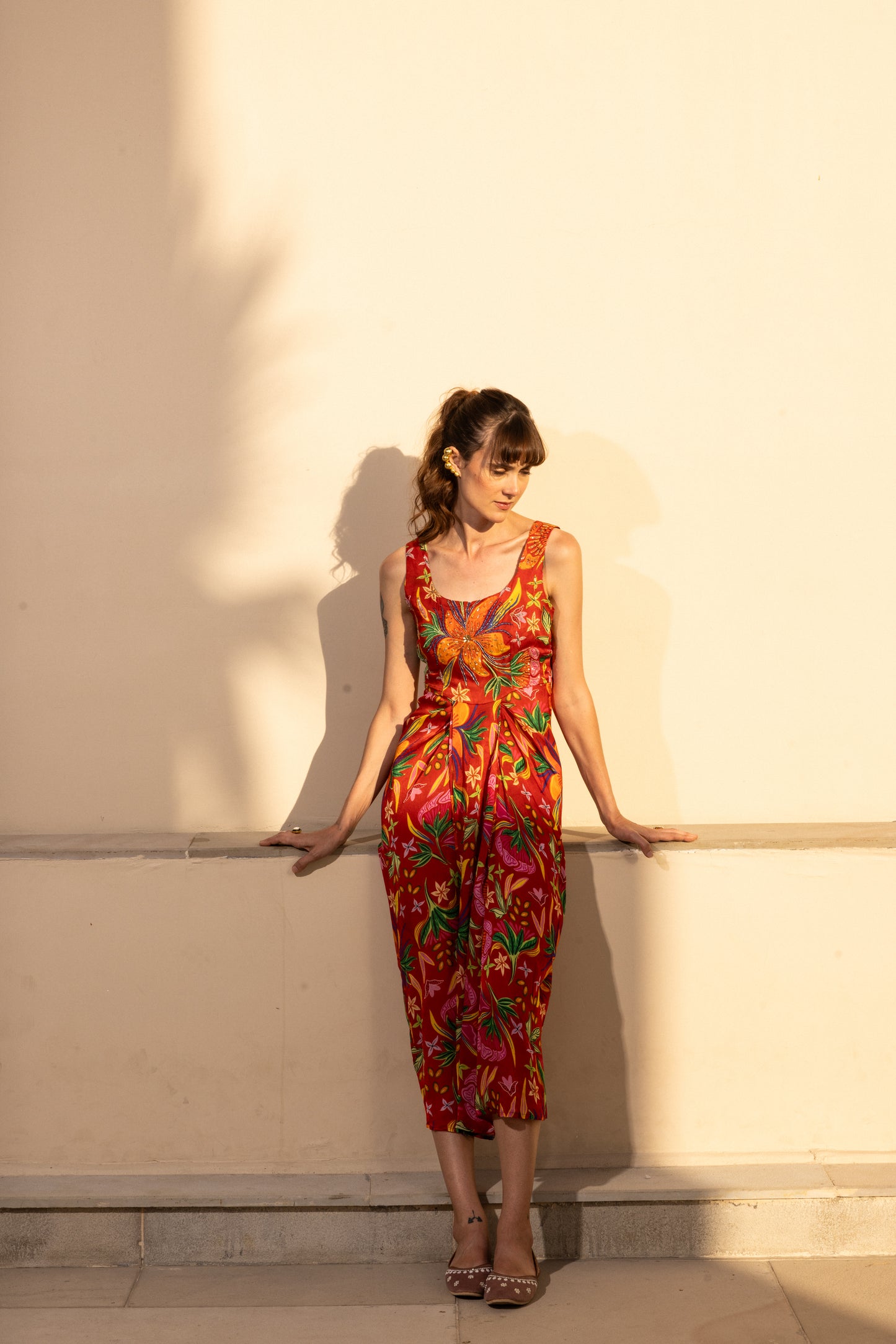 Electra Red Dhoti Skirt