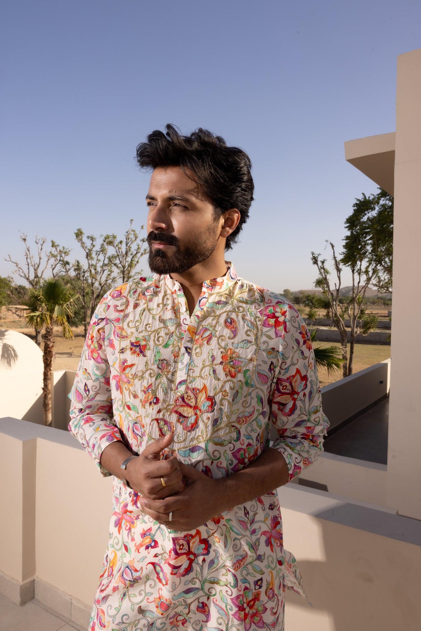 Ivy Off-White Hand Embroidered Kurta