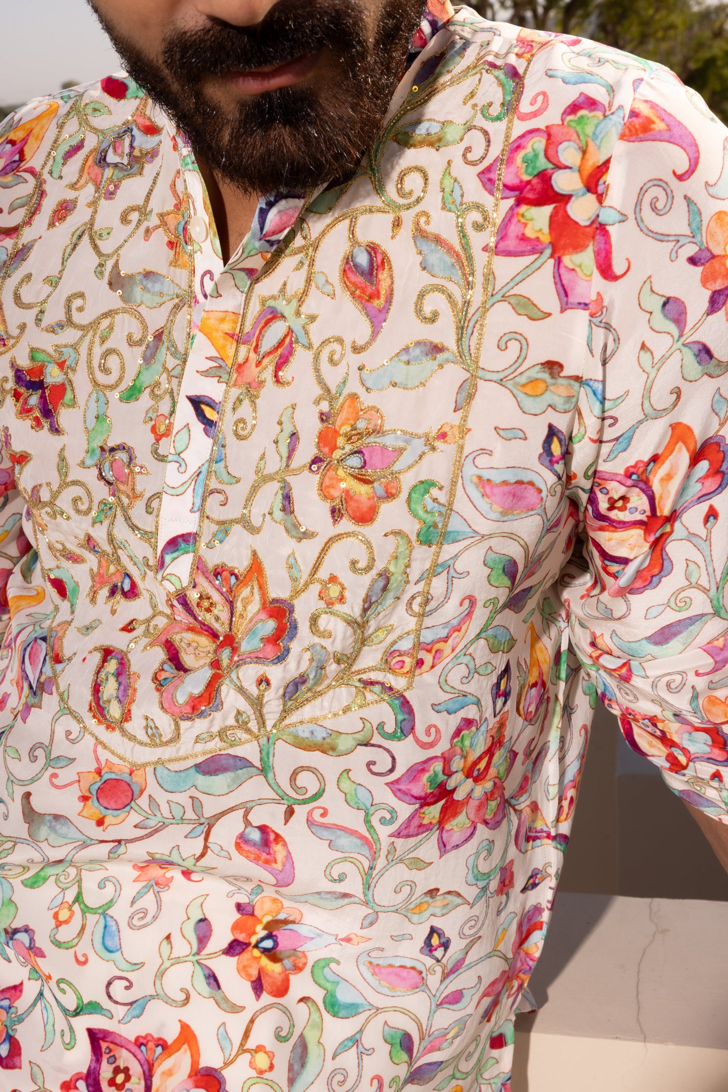 Ivy Off-White Hand Embroidered Kurta