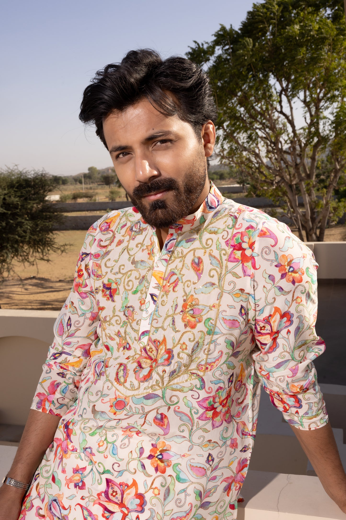 Ivy Off-White Hand Embroidered Kurta