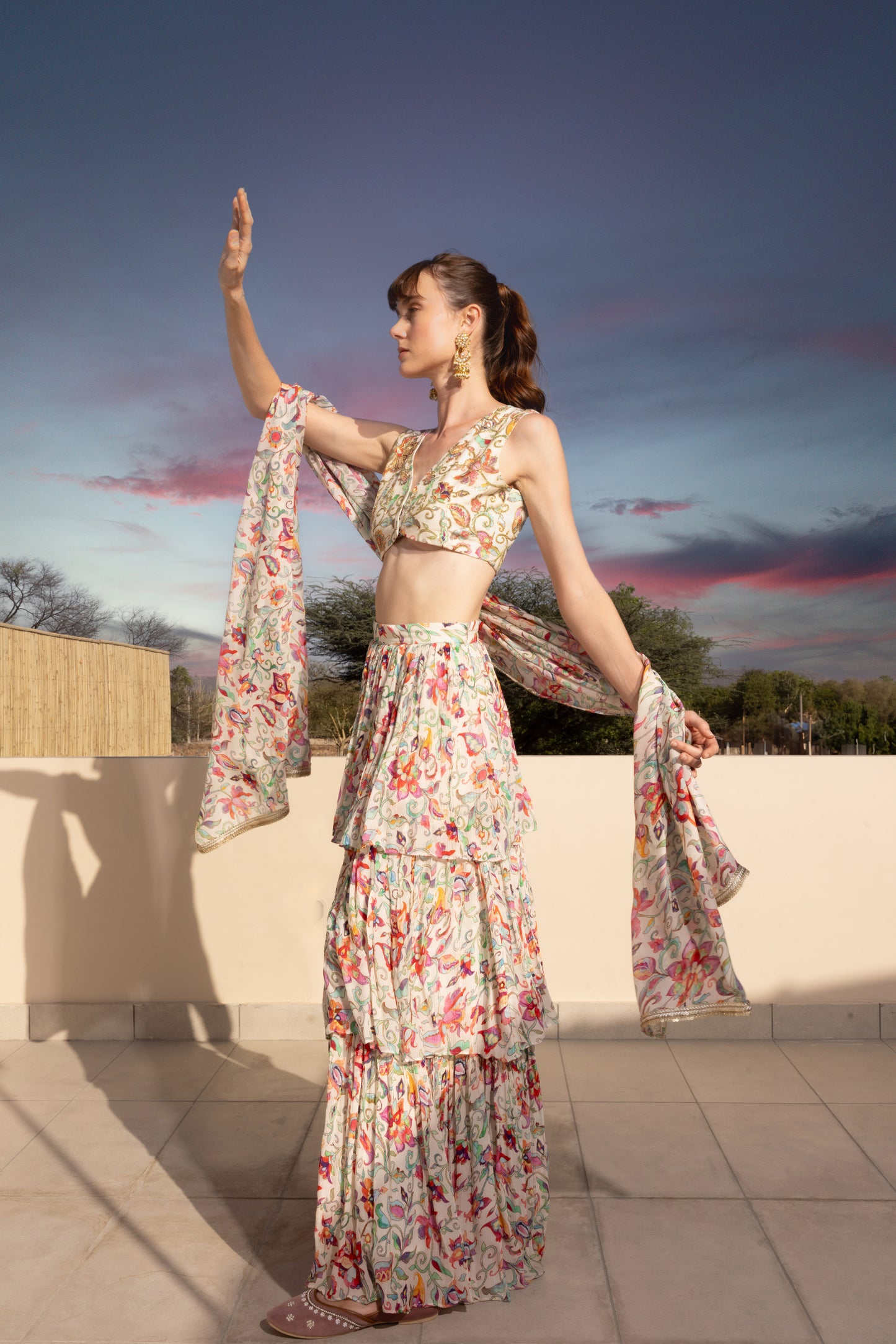 Ivy Off-White Embroidered Set with Dupatta