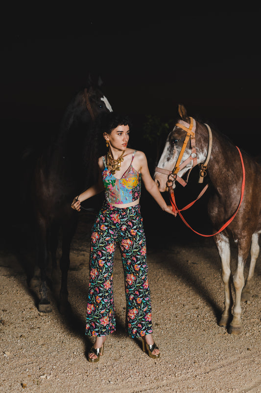 Fleur Black Denim Trouser