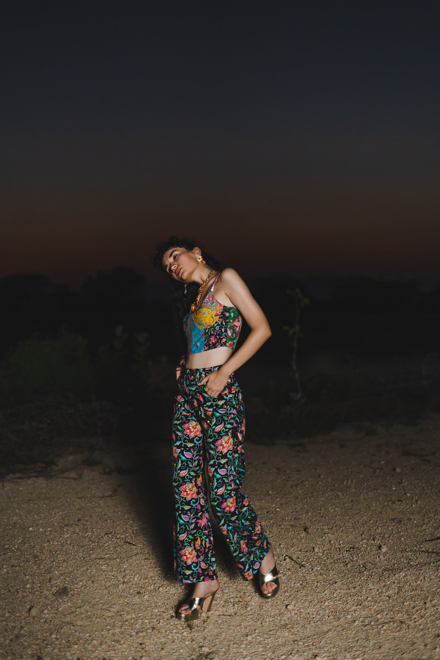 Fleur Black Denim Trouser