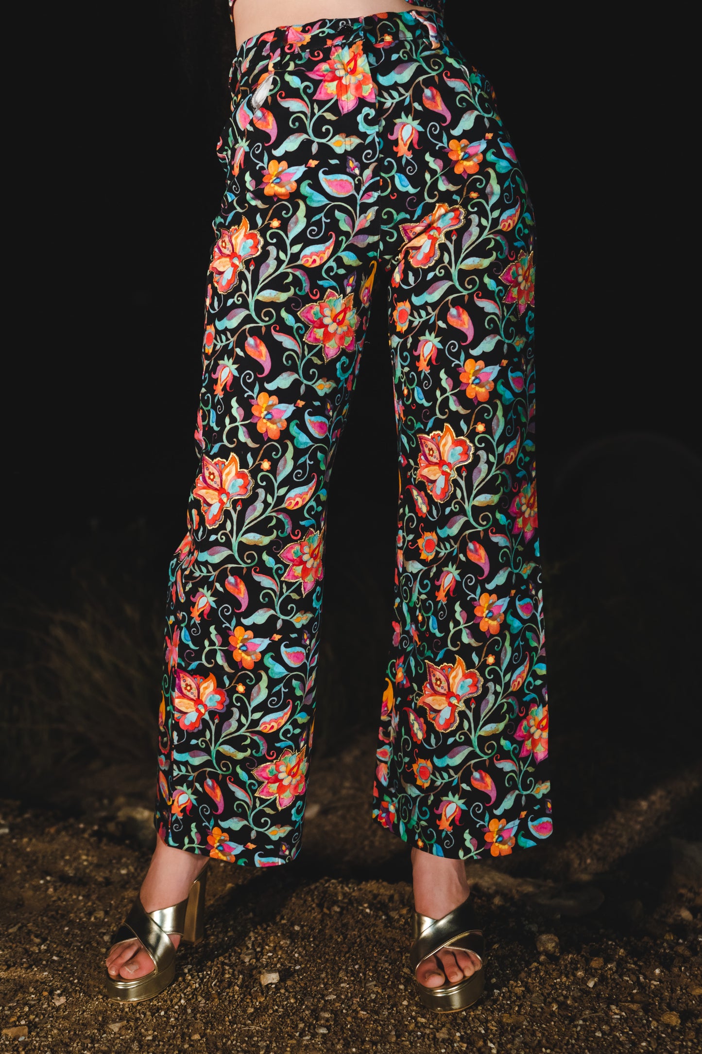 Fleur Black Denim Trouser