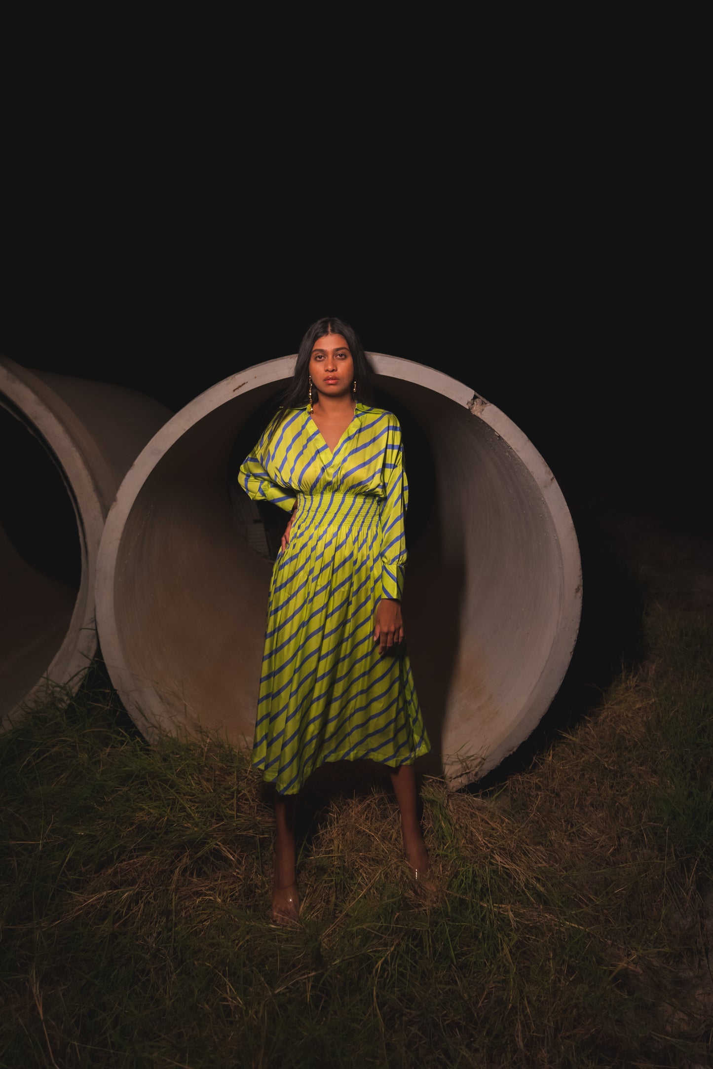 Esme Striped Midi Dress