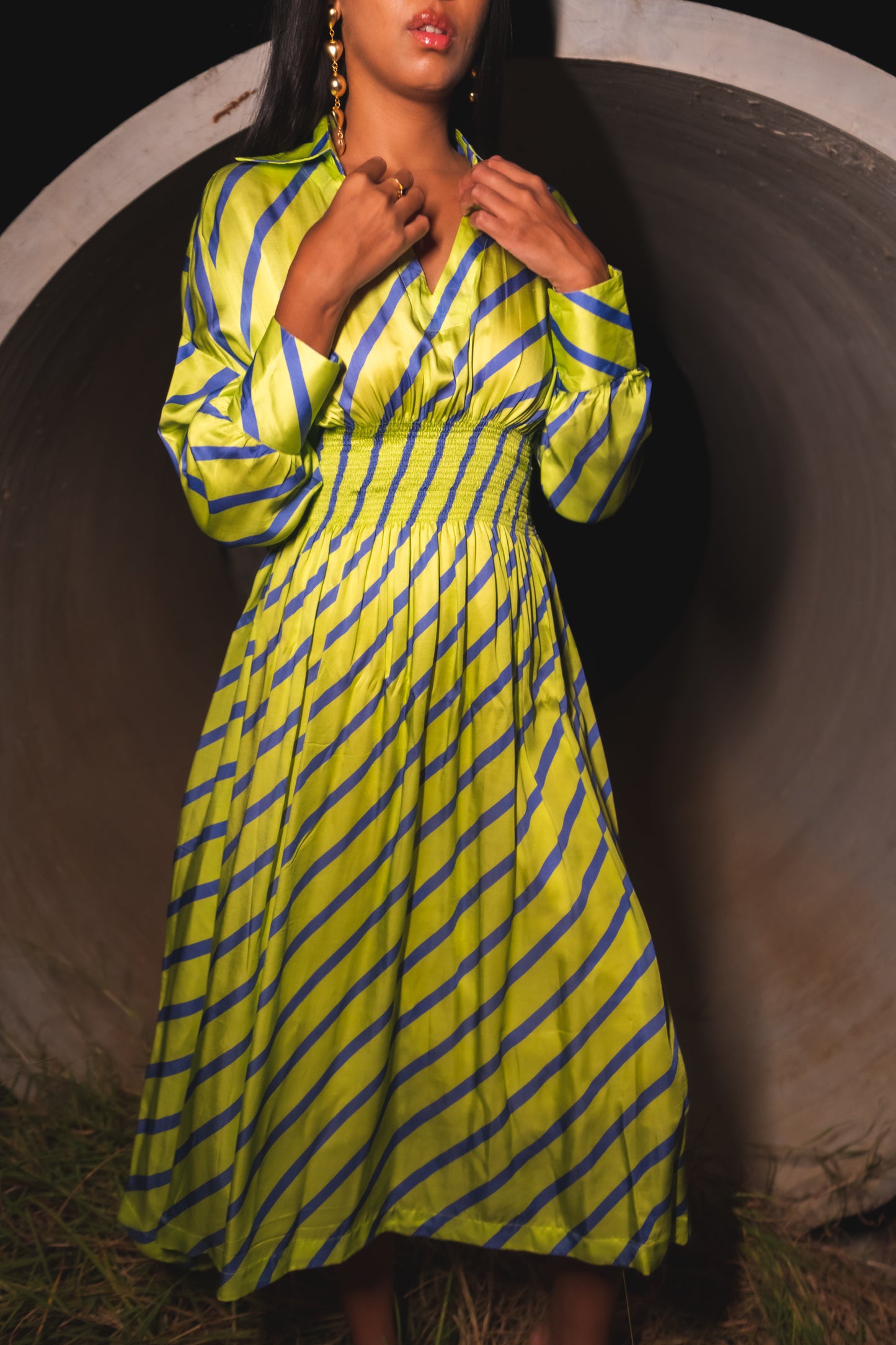 Esme Striped Midi Dress