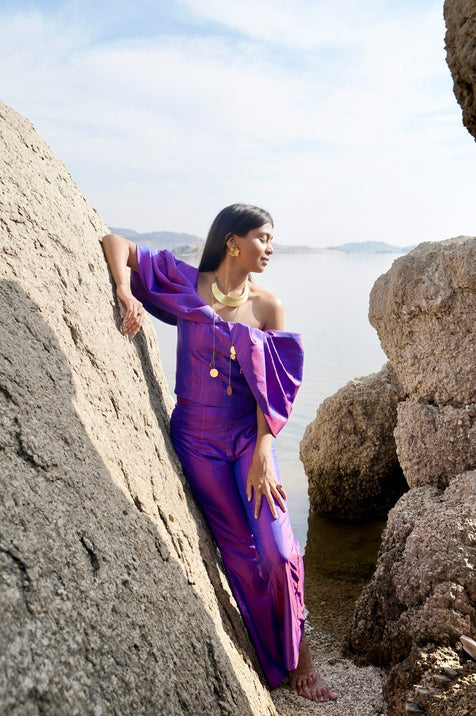 Purple Moon High-waist straight fit Pant