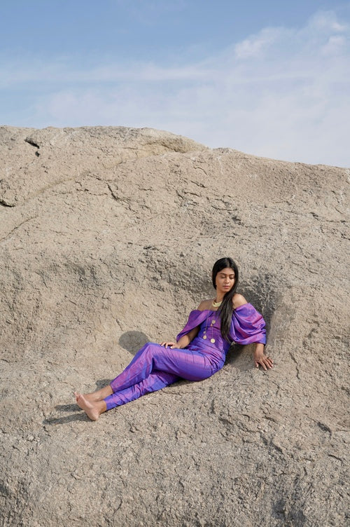 Purple Moon High-waist straight fit Pant