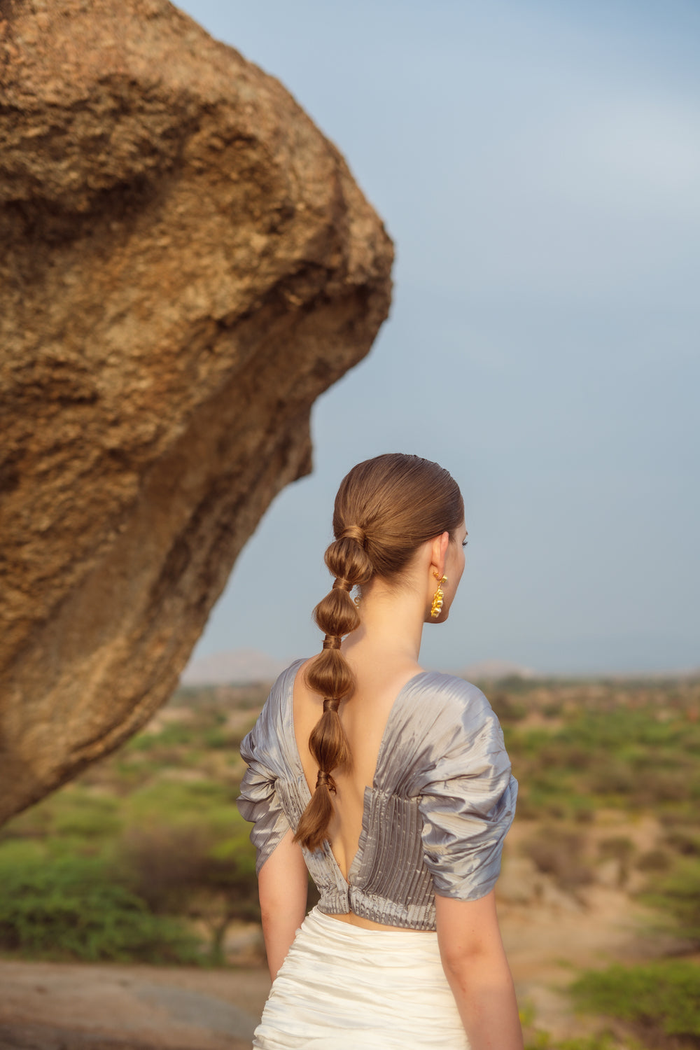 Silver Sunshine: Corset Top with pin- tucks