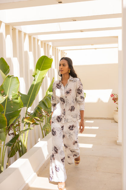 White Rosalia leopard Pant