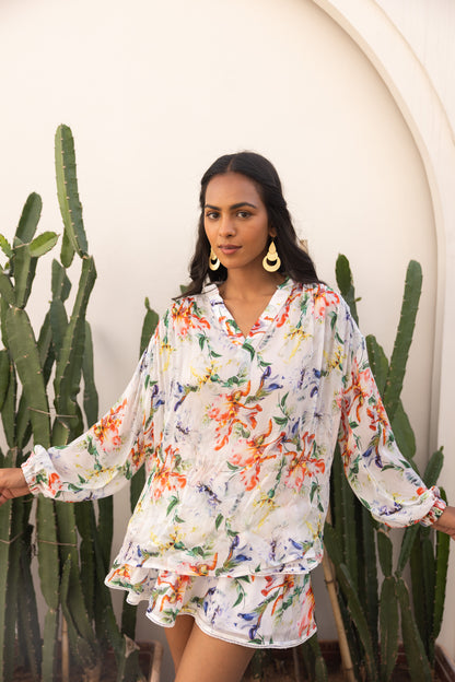 Cloud White Florart Co-ord Set