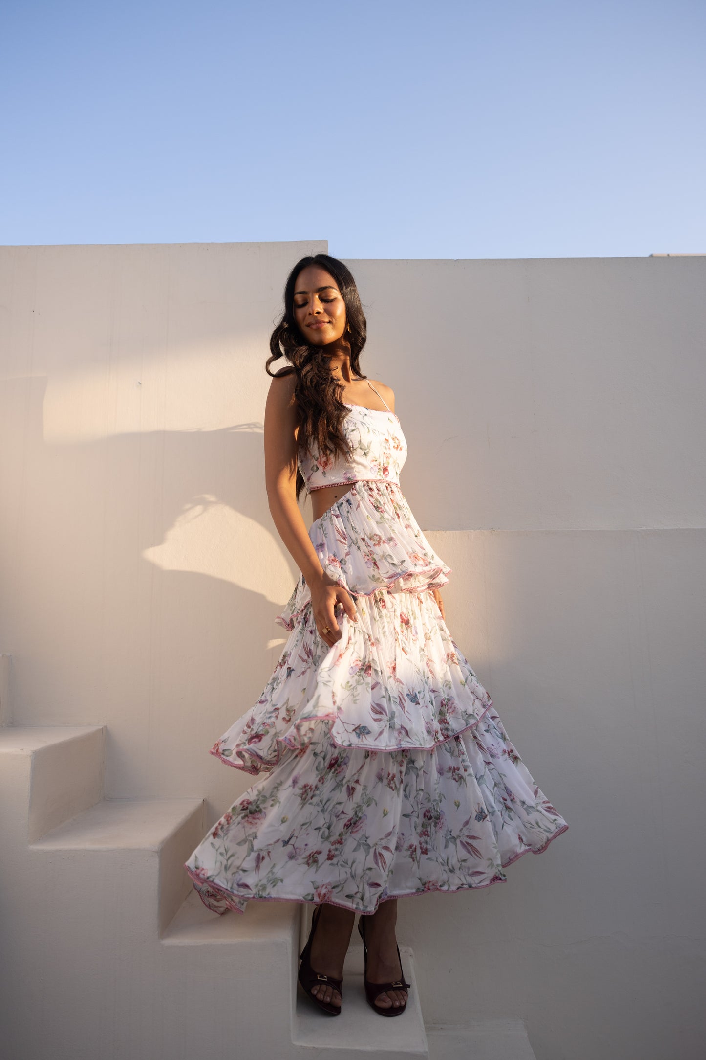 Cloud White Luna Layered Dress