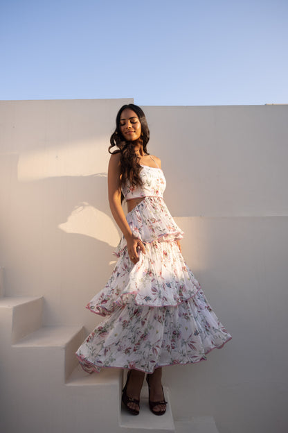 Cloud White Luna Layered Dress