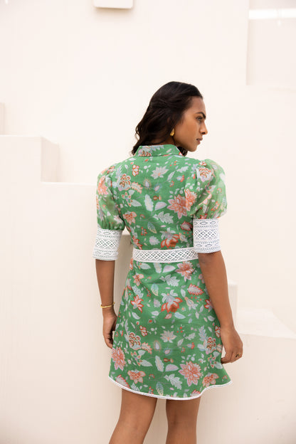 Green Garden Mini Dress