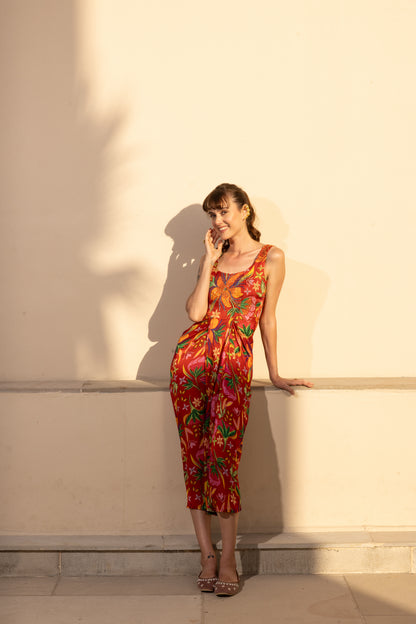 Electra Red Dhoti Skirt