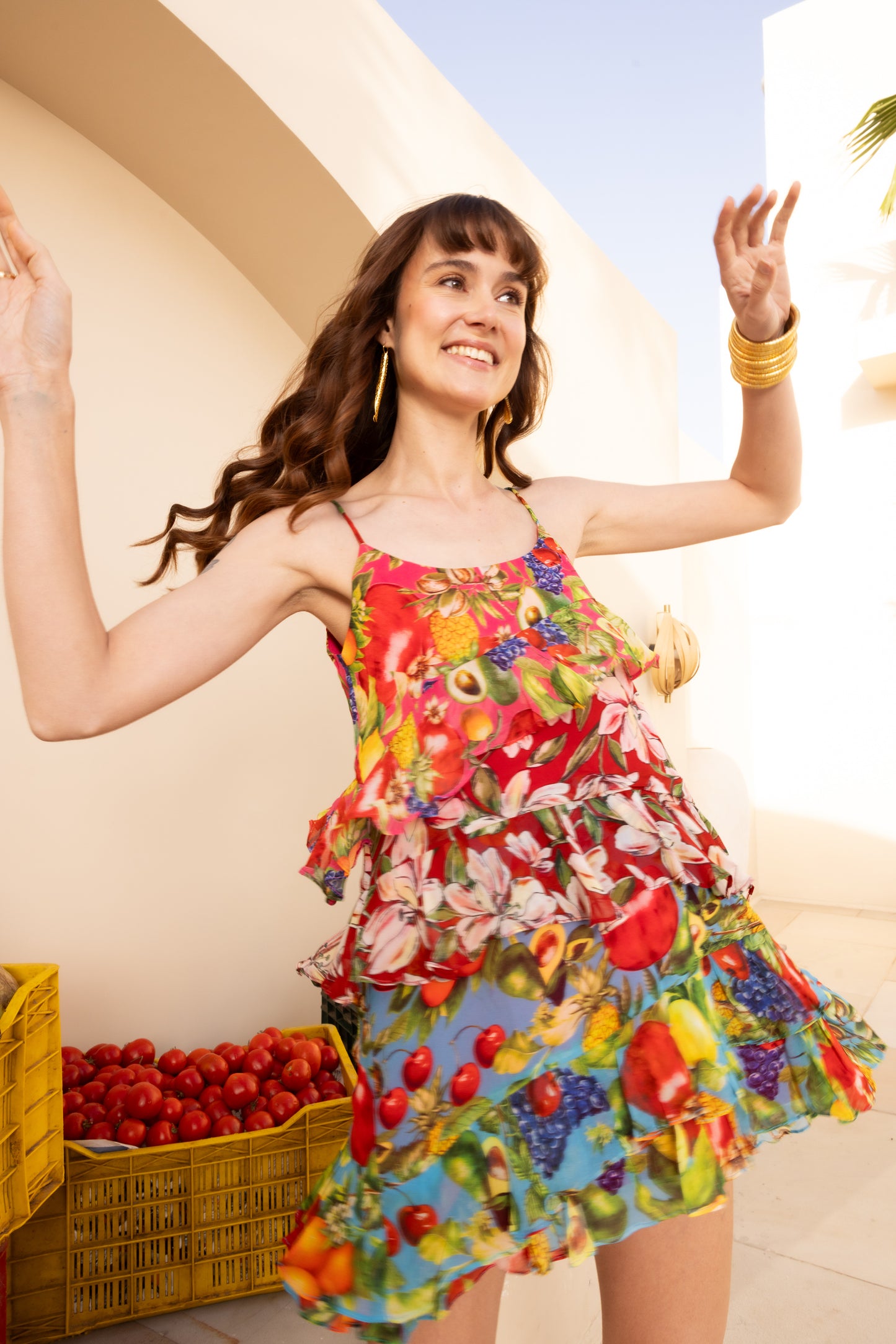 Citrus Bloom Mini Dress