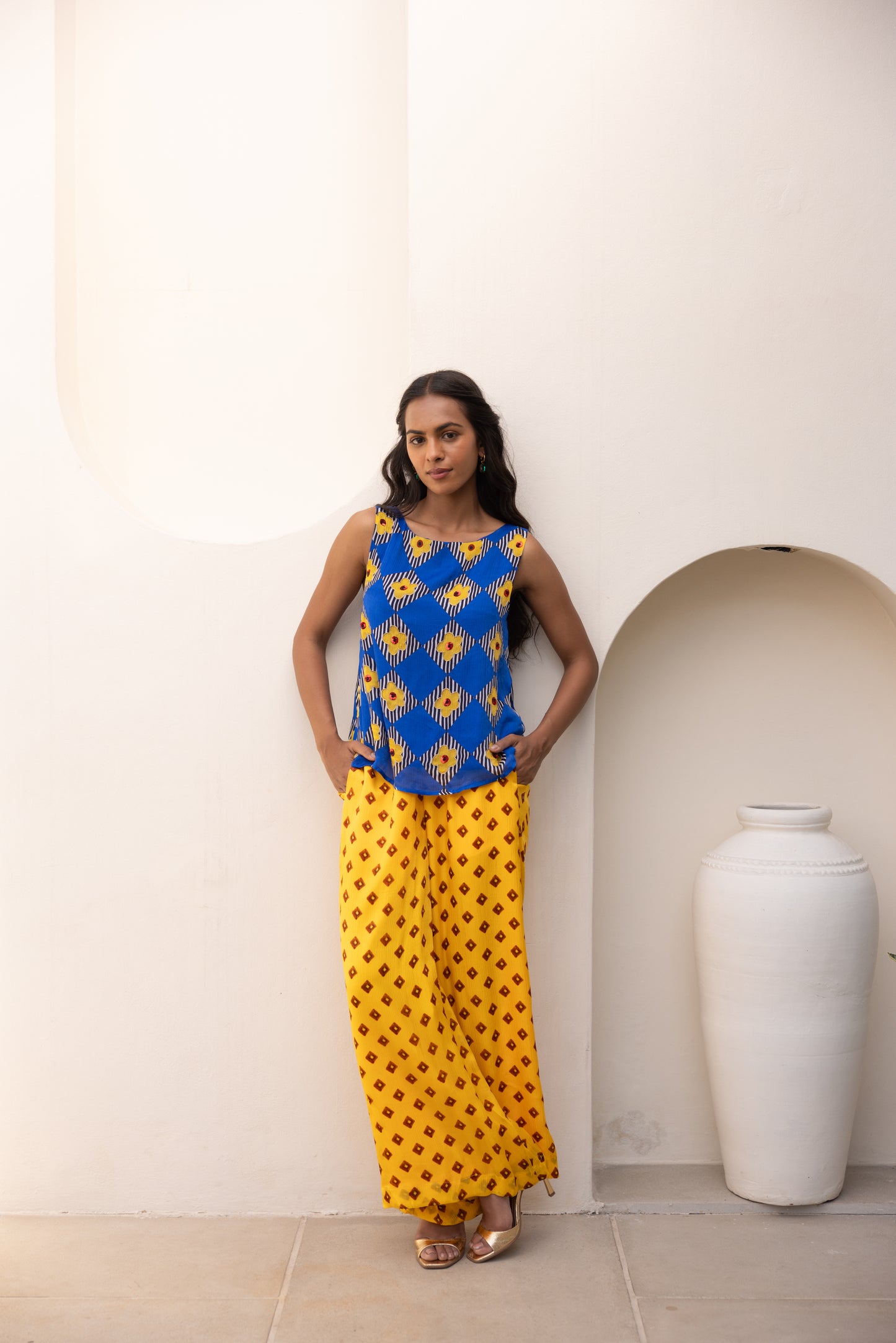 Electric Blue Checkerboard Set