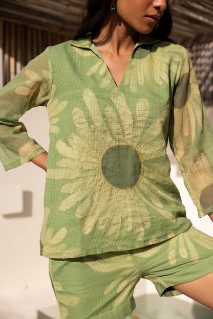 Sunflower Embroidered Co-ord Set