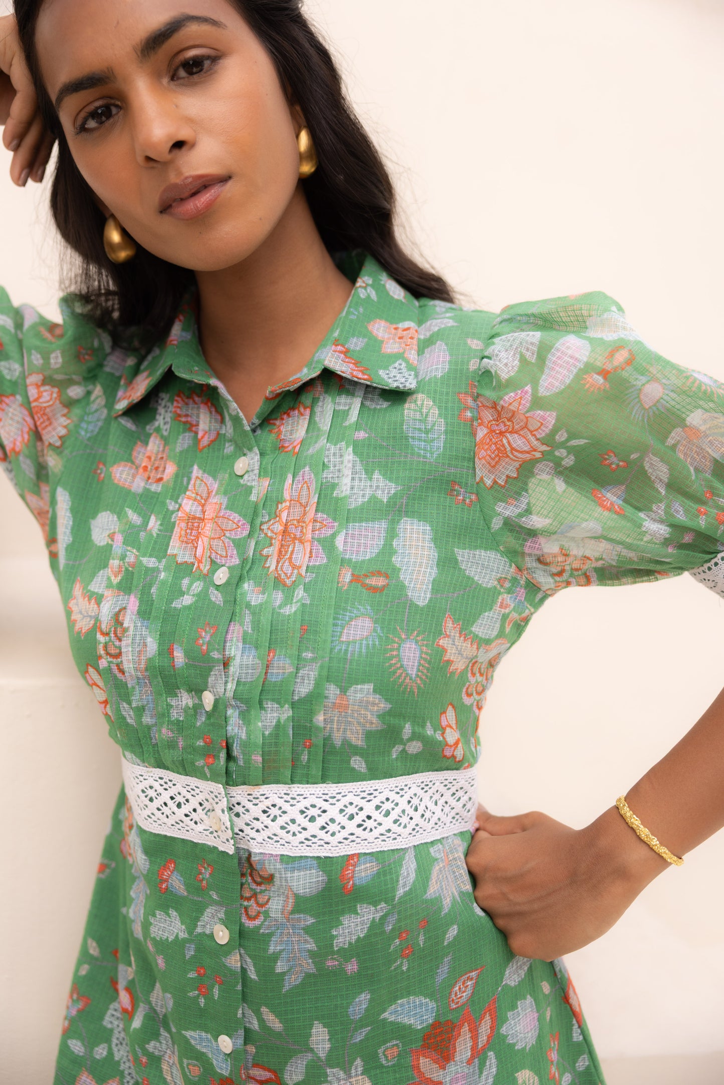Green Garden Mini Dress