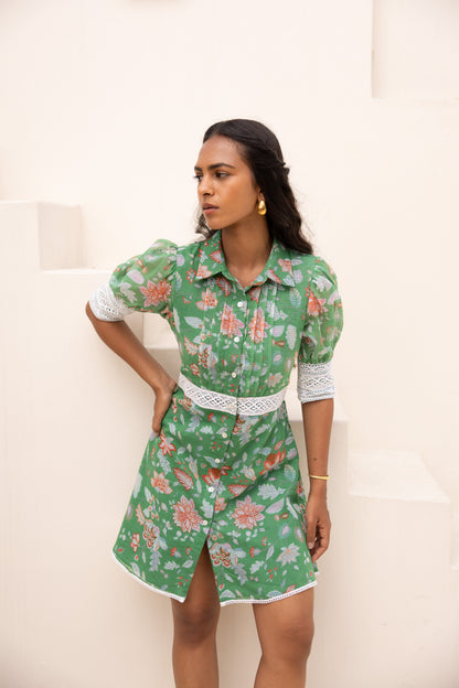 Green Garden Mini Dress