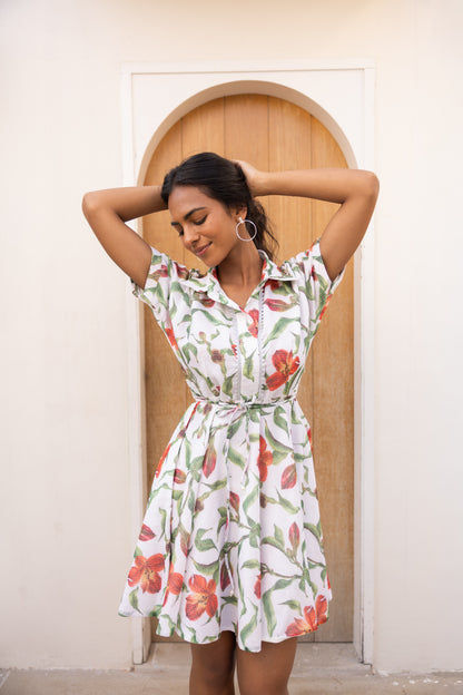 Cloud White Mini Lily Dress
