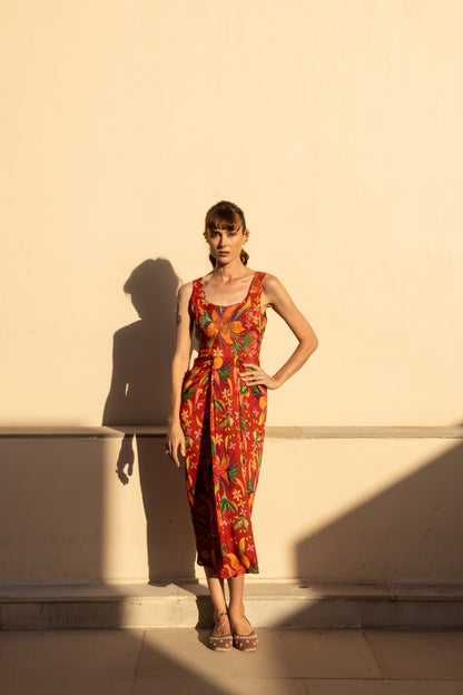 Electra Red Dhoti Skirt