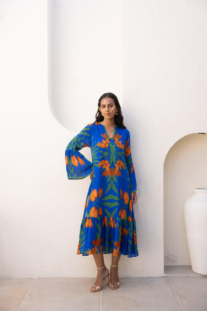 Lilou Midi Dress (Electric Blue)