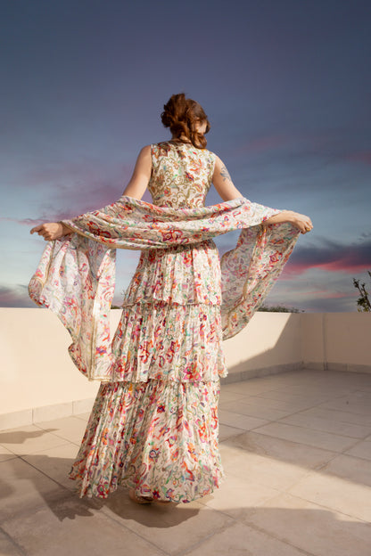 Ivy Off-White Embroidered Set with Dupatta