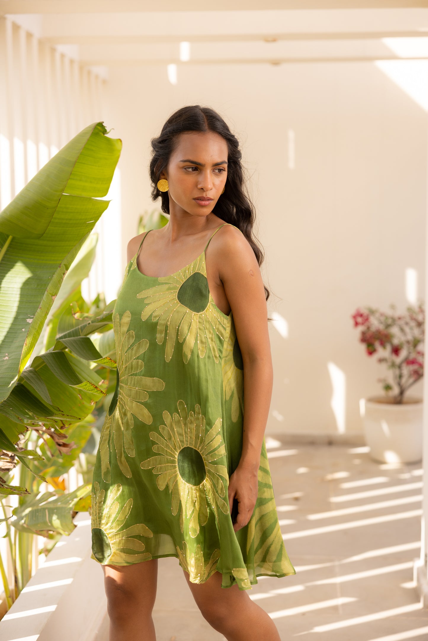 Sunflower Embroidered Short Dress