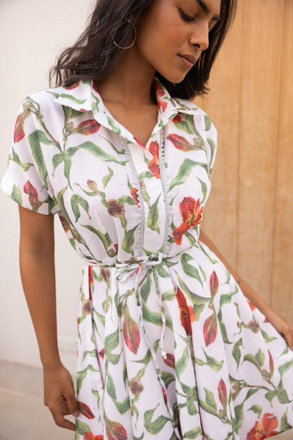 Cloud White Mini Lily Dress