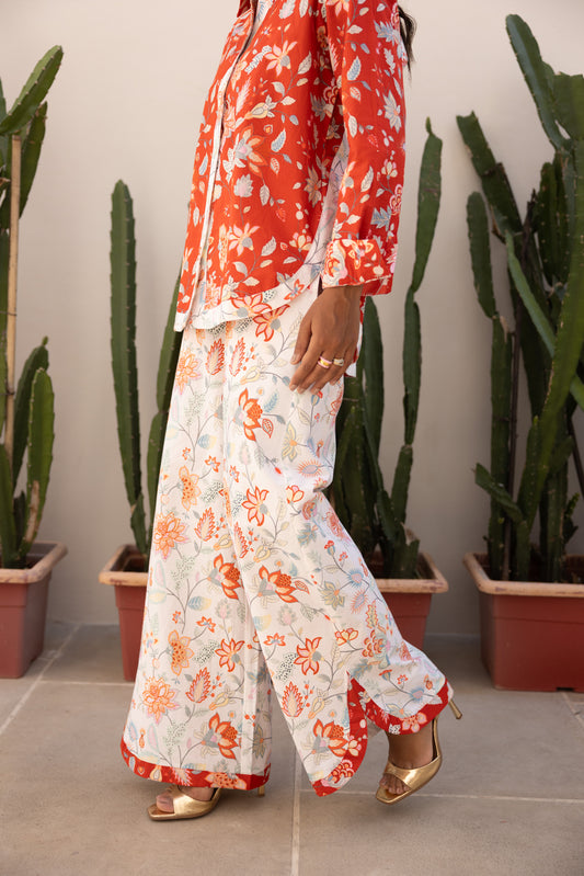 White Stitched Garden Pant