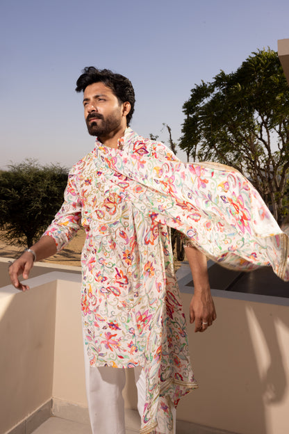Ivy Off-White Hand Embroidered Kurta