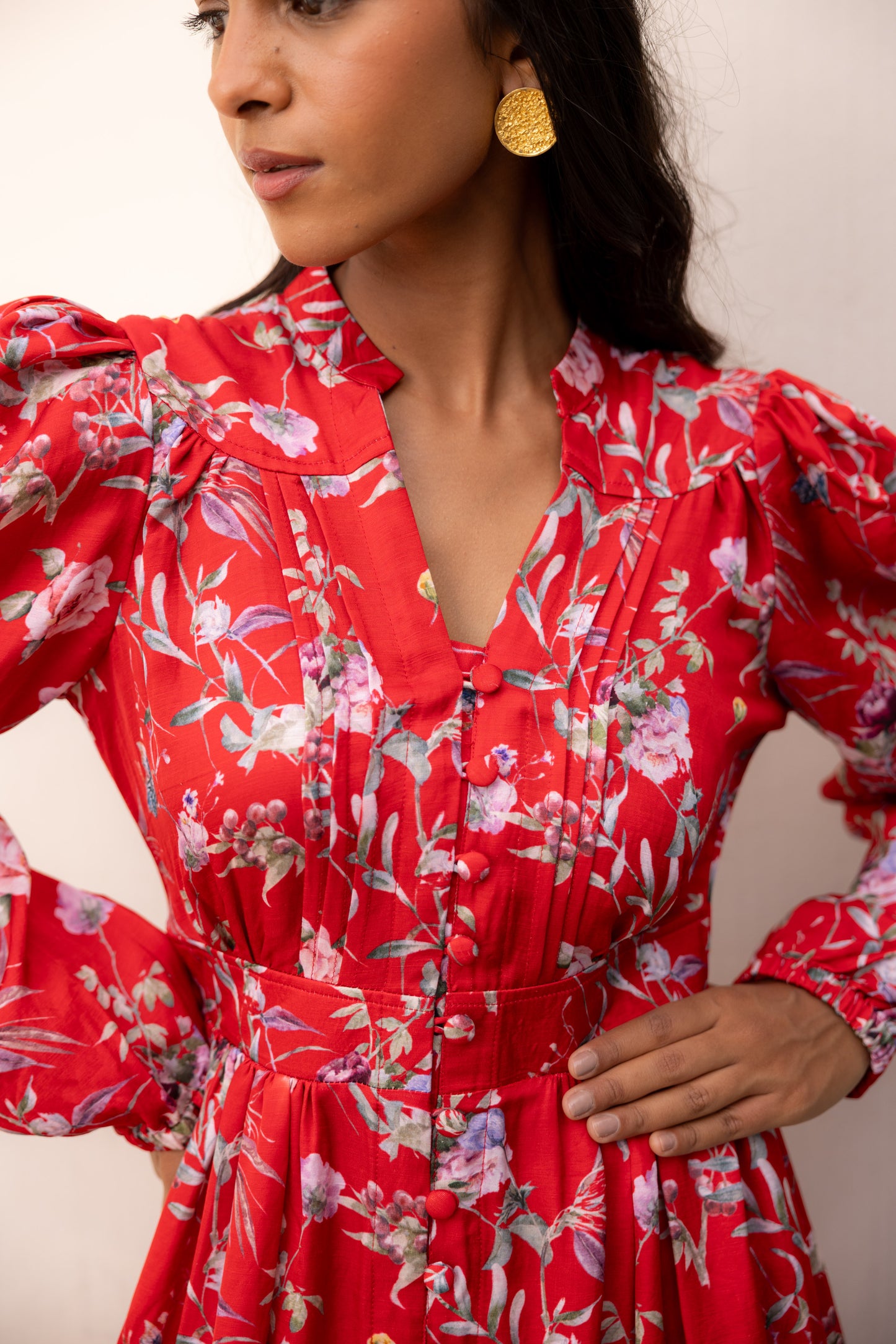 Luna Red Midi Dress