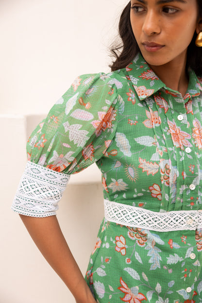 Green Garden Mini Dress