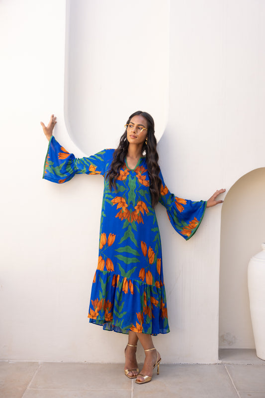 Lilou Midi Dress (Electric Blue)
