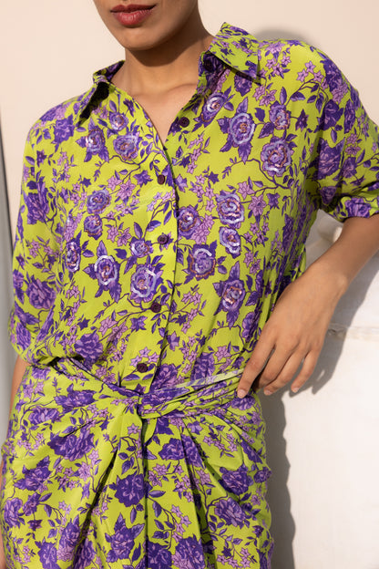 Sage Lavendra Embroidered  Set