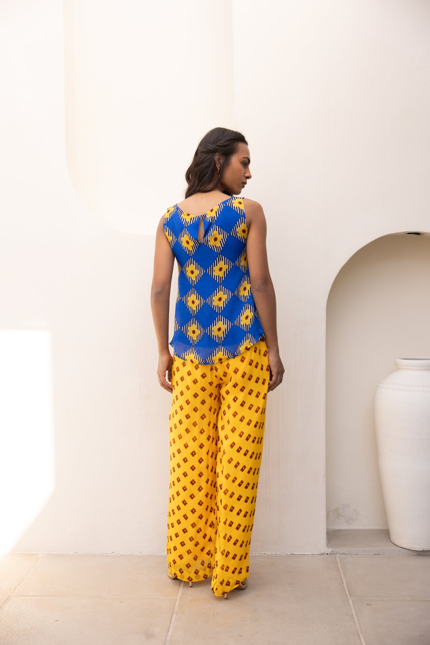 Electric Blue Checkerboard Set