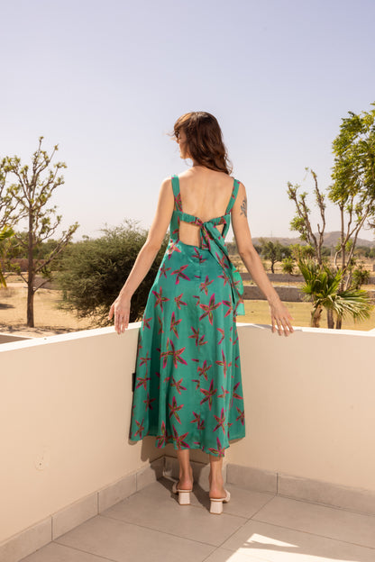 Star Palm Midi Dress
